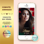 Convite Feminino - Rosas Vermelhas