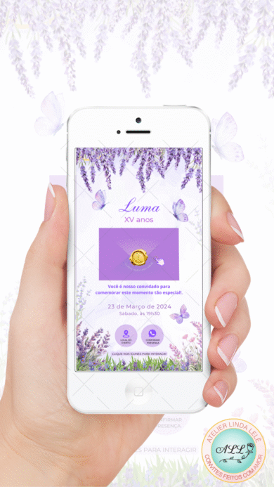 Convite 15 anos - Lavanda - Imagem 2