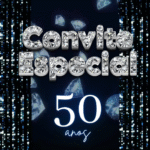 Convite 50 anos - Azul e Prata