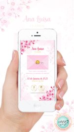 Convite 15 anos Floral Rosa - Imagem 2