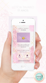 Convite 15 anos Floral Rosa - Imagem 2