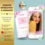 Convite 15 anos Floral Rosa
