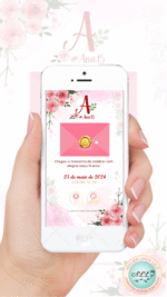 Convite 15 anos Floral Rosa e Vermelho - Imagem 2