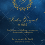 Convite 15 anos Azul e Prata