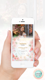 Convite 15 anos floral Rosa - Imagem 2