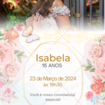 Convite 15 anos floral Rosa