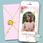 Convite 15 anos Floral Rosa