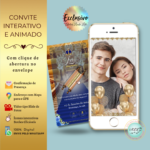Convite 15 anos Realeza Azul